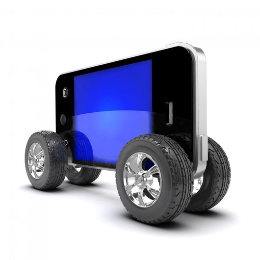 Smartphone with Auto Wheels Wall Decal