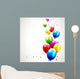 Modern birthday background with colorful balloons Wall Mural