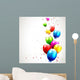 Modern birthday background with colorful balloons Wall Mural