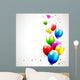 Modern birthday background with colorful balloons Wall Mural