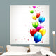 Modern birthday background with colorful balloons Wall Mural