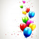 Modern birthday background with colorful balloons Wall Mural