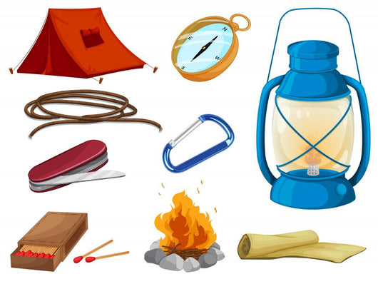 Various Objects Camping Wall Mural