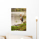 Goliath Heron Standing near Wall Mural