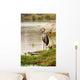Goliath Heron Standing near Wall Mural