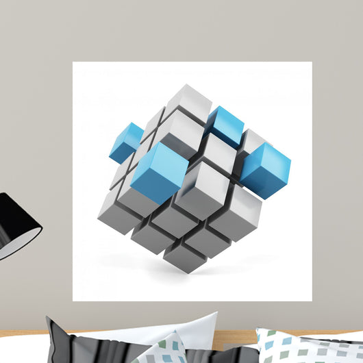 Cube Assembling Abstract Wall Decal