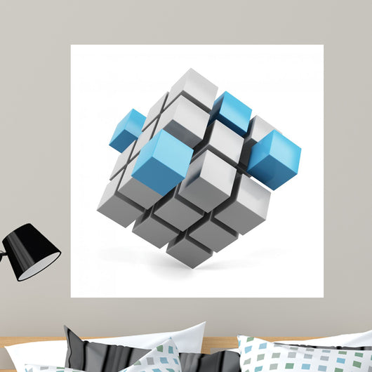 Cube Assembling Abstract Wall Decal
