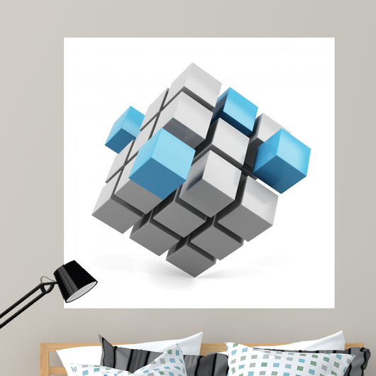 Cube Assembling Abstract Wall Decal