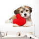 Lover Valentine Havanese puppy dog with a red heart Wall Decal