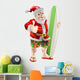 Thumbs up Surfing Santa Claus Wall Decal