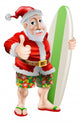 Thumbs up Surfing Santa Claus Wall Decal