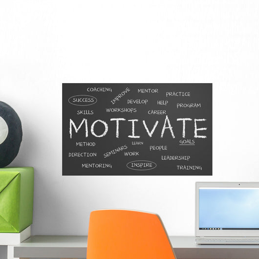Motivate Word Cloud Wall Mural