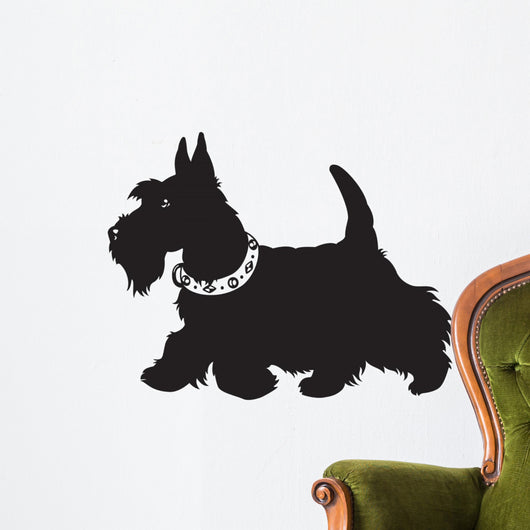 scottish terrier black and white Wall Decal