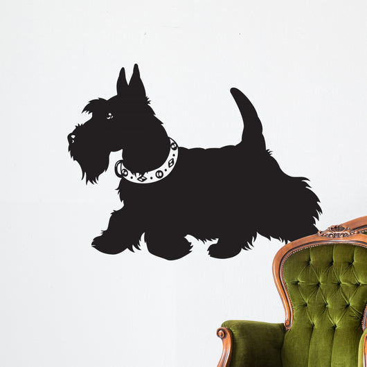scottish terrier black and white Wall Decal