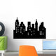 Abstract City Silhouette Black on White Isolated Wall Decal