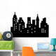 Abstract City Silhouette Black on White Isolated Wall Decal