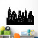 Abstract City Silhouette Black on White Isolated Wall Decal