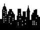 Abstract City Silhouette Black on White Isolated Wall Decal