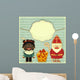 Christmas card with Sinterklaas Wall Mural