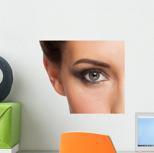 Woman eye with makeup Wall Mural