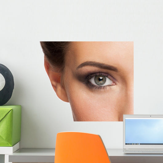 Woman eye with makeup Wall Mural