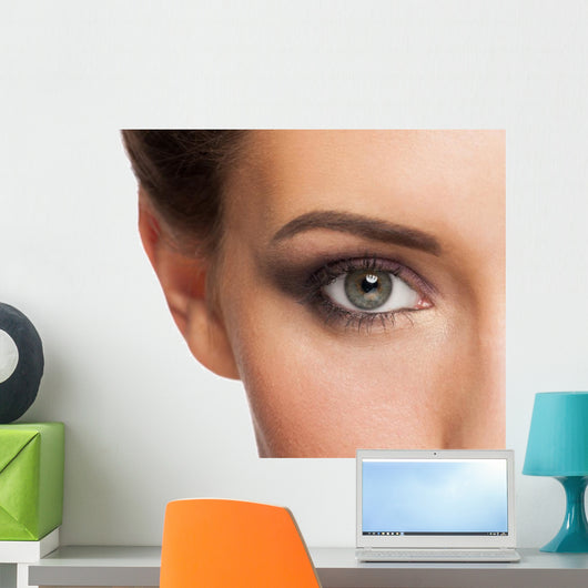 Woman eye with makeup Wall Mural