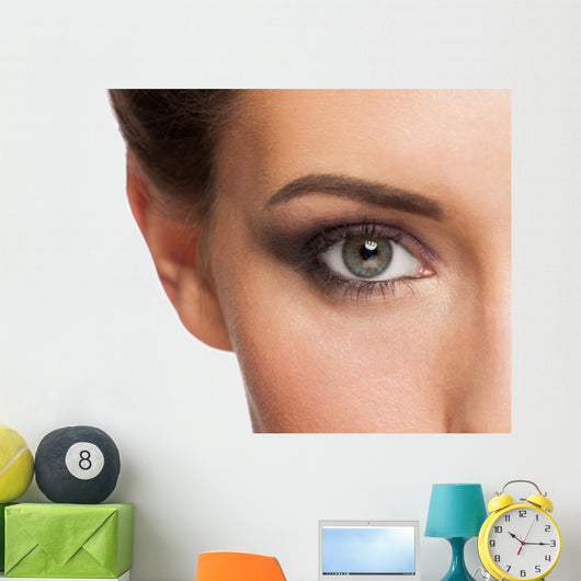 Woman eye with makeup Wall Mural