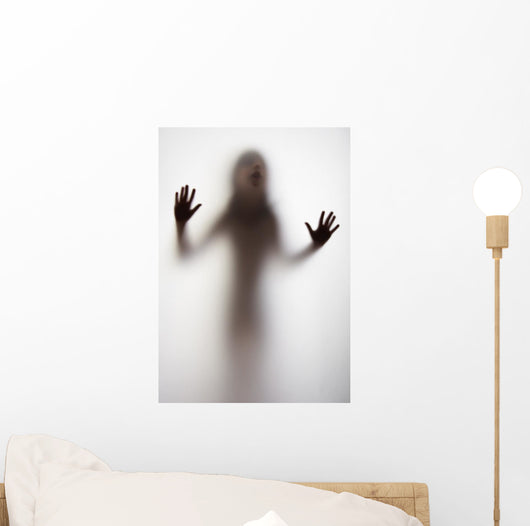 Girl Silhouette behind Transparent