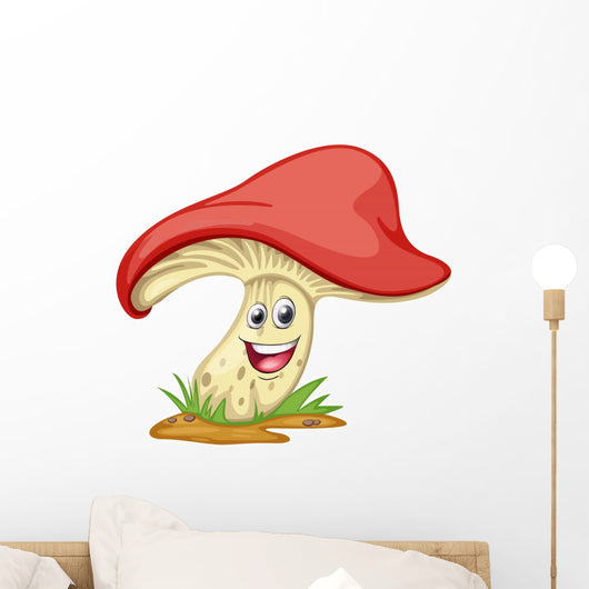 A Mushroom With Face Wall Decal