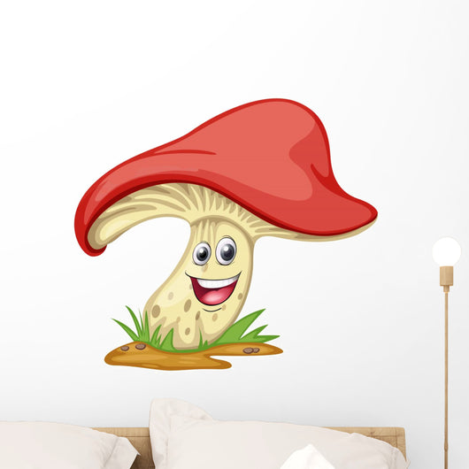 A Mushroom With Face Wall Decal