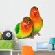 Pair of lovebirds agapornis-fischeri isolated on white. Wall Decal