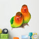 Pair of lovebirds agapornis-fischeri isolated on white. Wall Decal