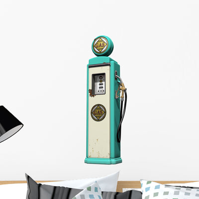 Vintage Gas Pump shown on a wall