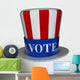 Uncle Sam Vote Hat Wall Decal