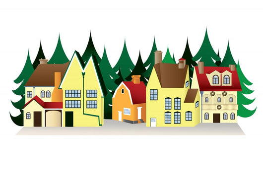 Netherland Houses with Forrest
