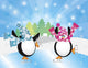 Penguins Pair Ice Skating in Winter Scene Illustration Wall Mural