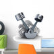 Pistons and Gears Wall Decal