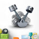 Pistons and Gears Wall Decal