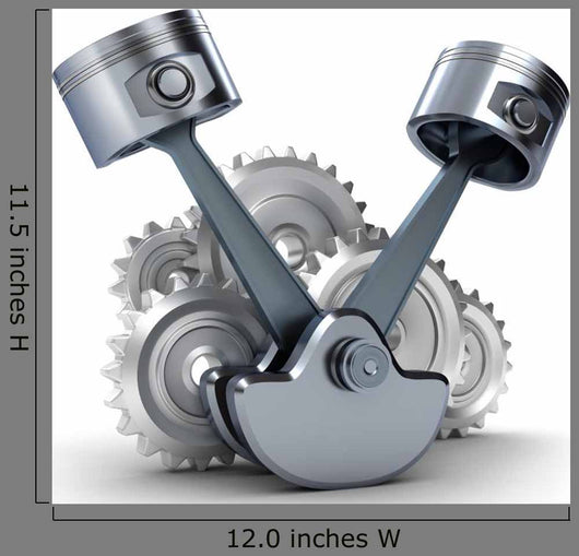 Pistons and Gears Wall Decal