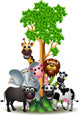 cartoon safari animal Wall Decal