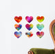 colorful hearts with geometric pattern, vector Wall Decal