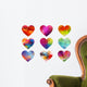 colorful hearts with geometric pattern, vector Wall Decal