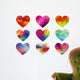 colorful hearts with geometric pattern, vector Wall Decal