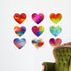 colorful hearts with geometric pattern, vector Wall Decal