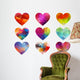 colorful hearts with geometric pattern, vector Wall Decal