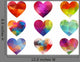 colorful hearts with geometric pattern, vector Wall Decal