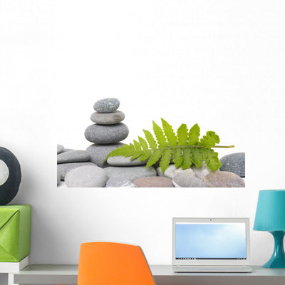 Stack Stones with Green Wall Decal shown on a wall