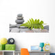Stack of Stones with Green Fern Leaf Wall Decal