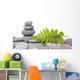 Stack of Stones with Green Fern Leaf Wall Decal