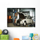 Brunette Woman Garage Fixing Wall Decal